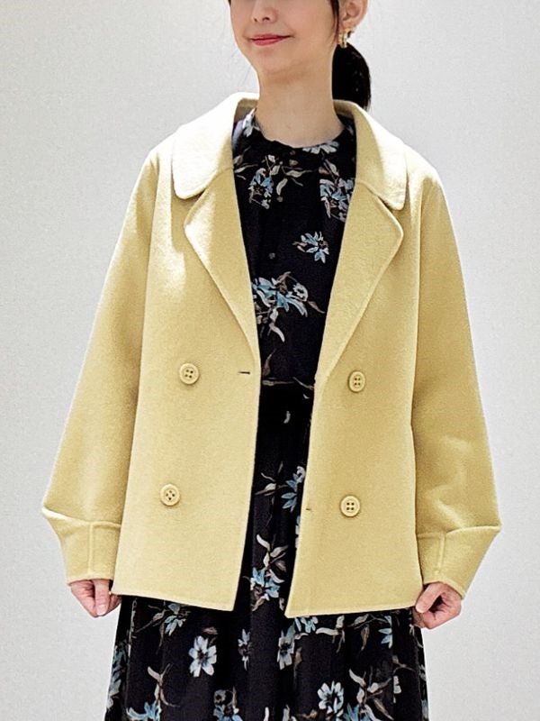 優雅雙排釦手工大衣(黃色(25)/38)