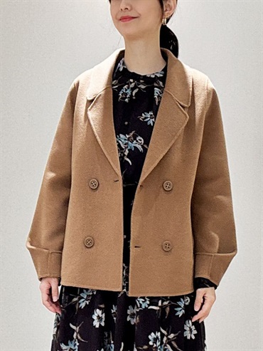 優雅雙排釦手工大衣(咖啡色(85)/38)