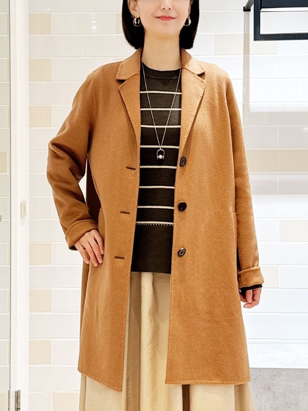 單排釦羊毛大衣(咖啡色(85)/38)