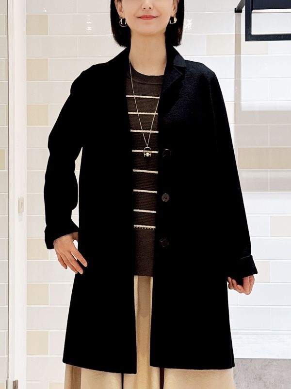單排釦羊毛大衣(黑色(94)/38)