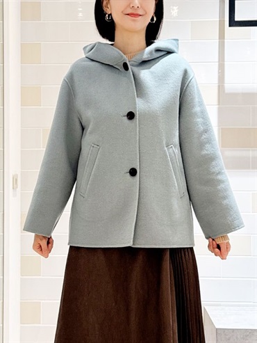 手工連帽短大衣