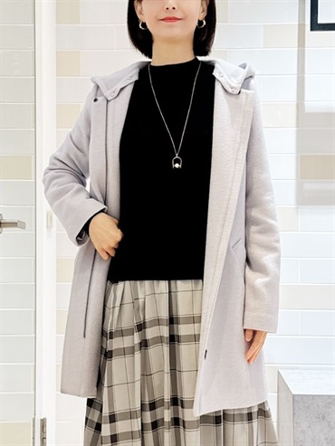 可拆式附帽大衣(天藍色(50)/38)