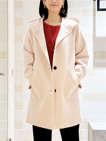 羊毛連帽手工大衣