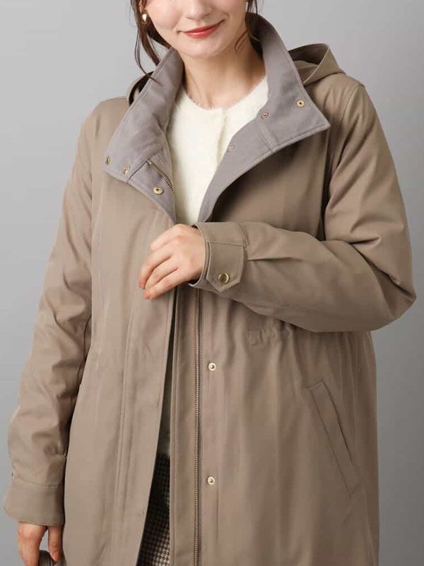 軍裝大衣[附羽絨內裡、防潑水](摩卡色(84)/38)