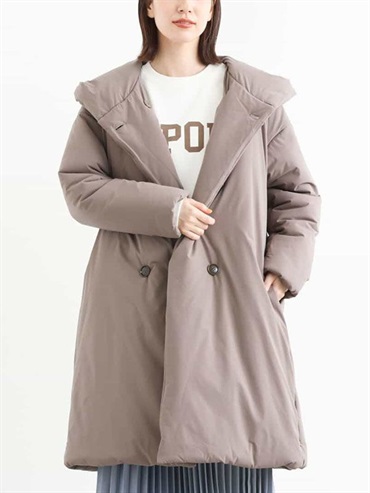 鋪棉長版連帽外套