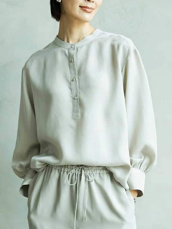 立領長版襯衫[成套搭配]