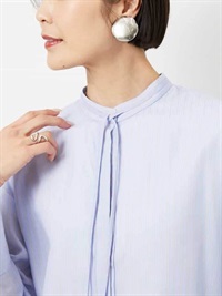 天絲緹花織紋細領結襯衫