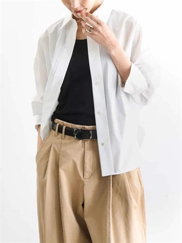 Chambray寬版襯衫(白色(90)/38)