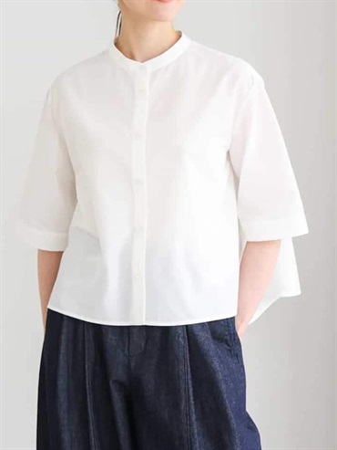 立領A字傘狀襯衫(白色(90)/38)
