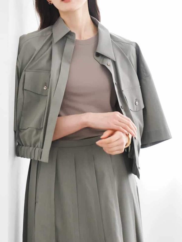 雙口袋襯衫式布勞森[成套搭配](綠色(36)/38)
