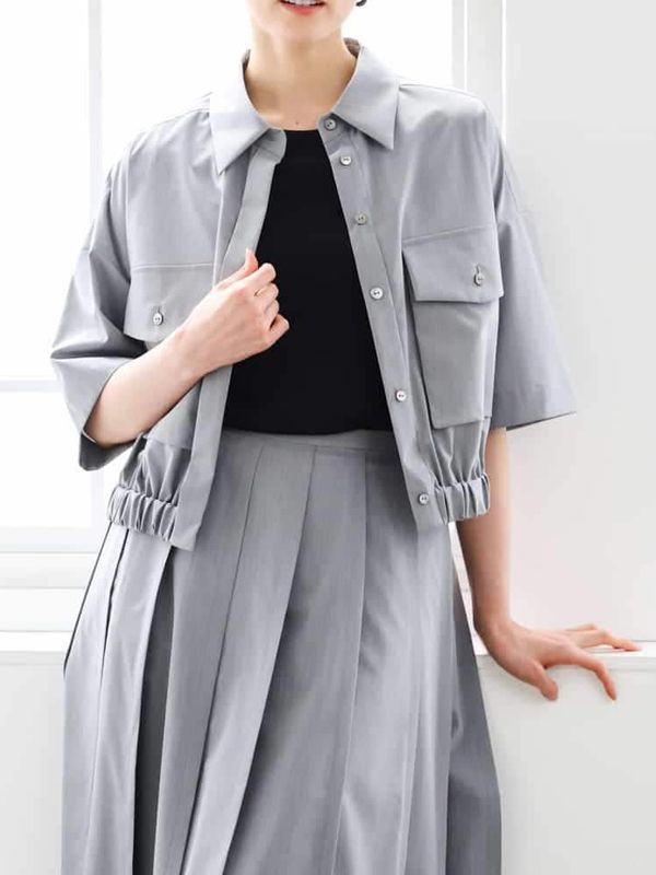 雙口袋襯衫式布勞森[成套搭配](灰色(92)/38)