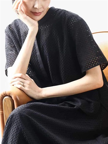 刺繡蕾絲上衣[成套搭配](黑色(94)/38)