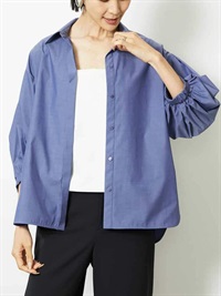 澎袖立體剪裁襯衫