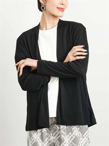 優雅垂墜感開襟衫[涼感/抗UV](黑色(94)/38)