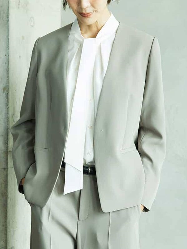 無領外套[成套搭配]