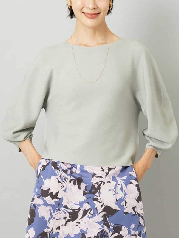 金蔥針織上衣[無接縫/日本製](淺灰色(91)/38)