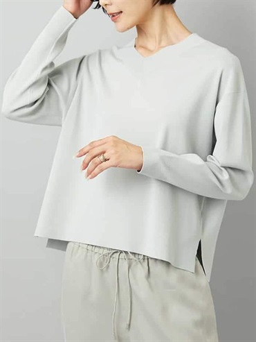 V領針織上衣(淺藍色(50)/38)