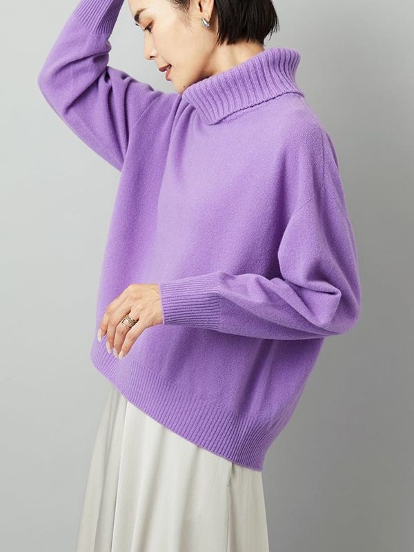 【經典】高領針織上衣[日本製](淺藍紫色(63)/38)