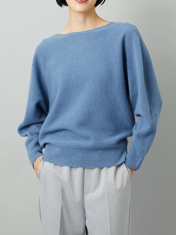 【經典】無接縫連袖針織[日本製](藍色(55)/38)