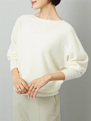 【經典】無接縫連袖針織[日本製](米白色(80)/38)