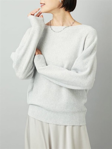 【經典】無接縫連袖針織[日本製](淺灰色(91)/38)