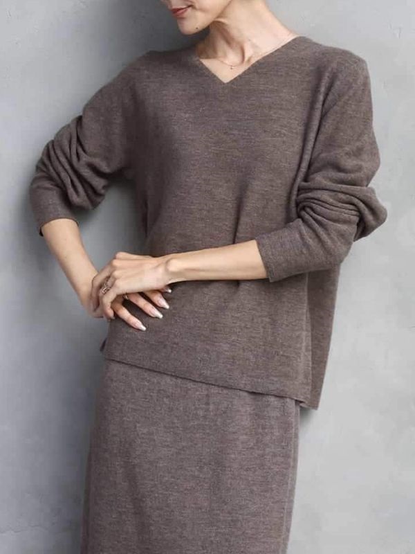 V領針織衫[日本製]