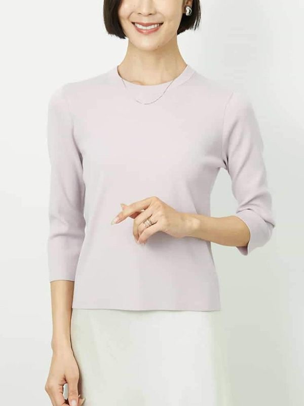 合身圓領針織衫[成套搭配]