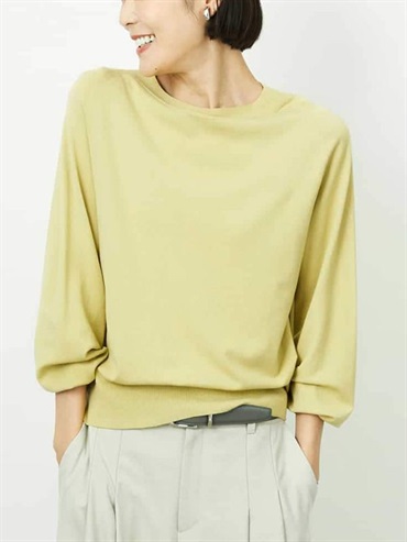 瓶口領針織衫[無接縫/日本製](黃色(25)/38)