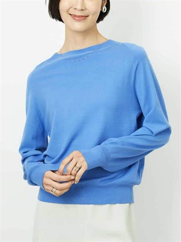 瓶口領針織衫[無接縫/日本製](藍色(55)/38)