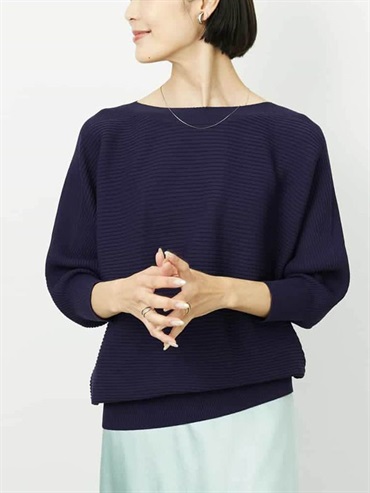 【經典】連袖針織衫[無接縫/日本製](海軍藍(57)/38)