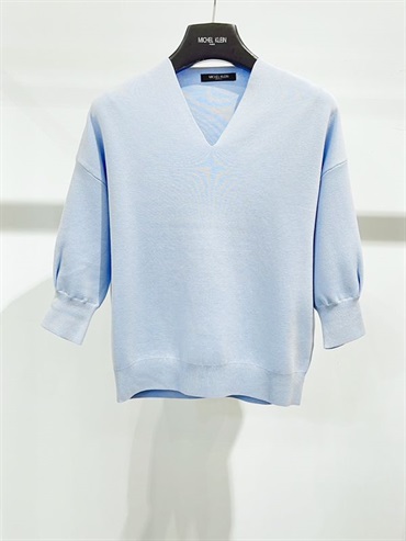 V領優美上衣(天藍色(51)/38)