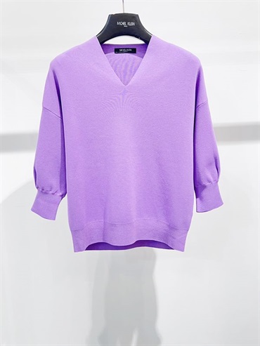V領優美上衣(淺紫色(71)/38)