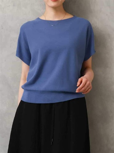 法式袖針織衫[無接縫/日本製](藍色(55)/38)