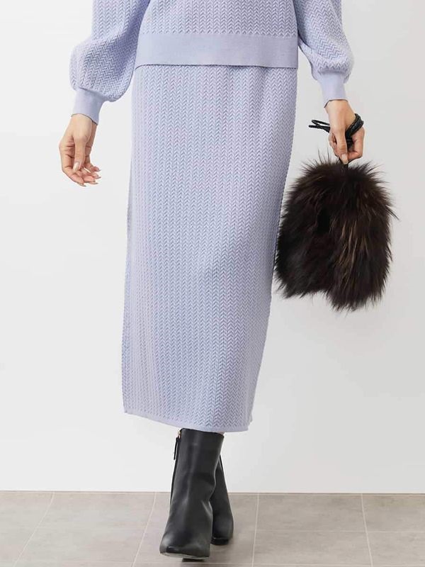 迷你麻花針織裙[成套搭配](天藍色(50)/38)