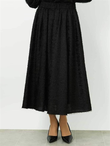 【Cozy Bottom】抓皺長裙(黑色(94)/38)