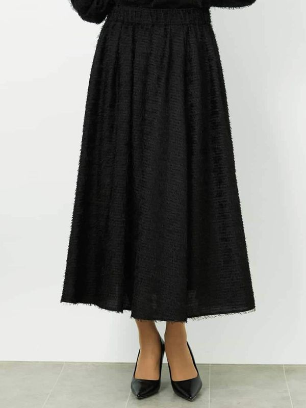 【Cozy Bottom】抓皺長裙(黑色(94)/38)