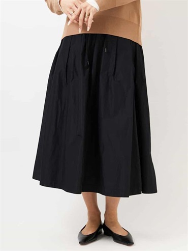 【Cozy Bottom】輕量抓皺裙[成套搭配](黑色(94)/38)
