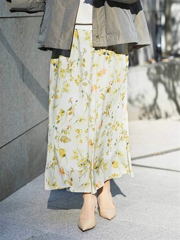 花卉圖騰半魚尾長裙(淺黃色(20)/38)