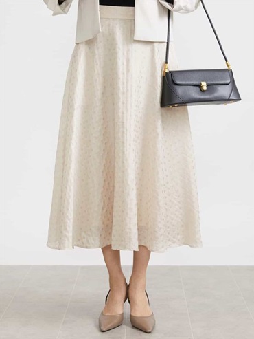 波點緹花喇叭裙