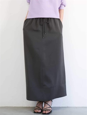 【Relax Bottom】霧面緞面I字裙(深灰色(93)/38)