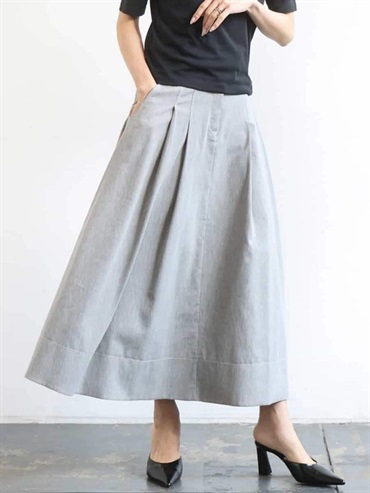 Chambray丹寧風A字裙(灰色(92)/38)