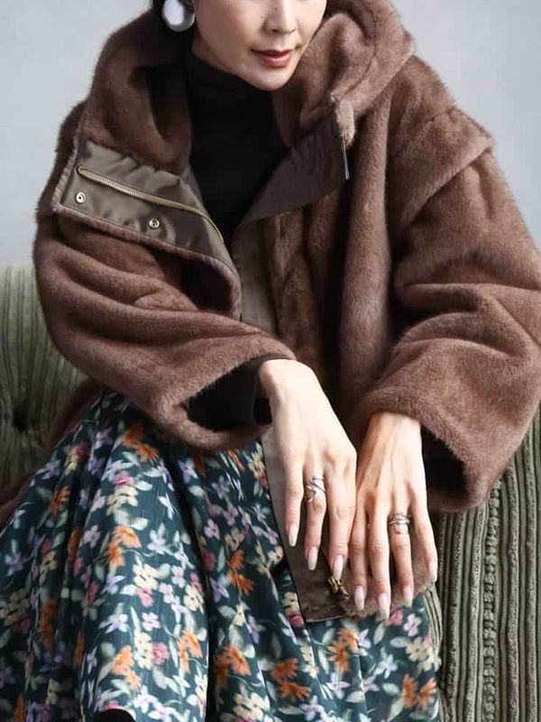 環保人造毛布勞森[2WAY](咖啡色(85)/38)