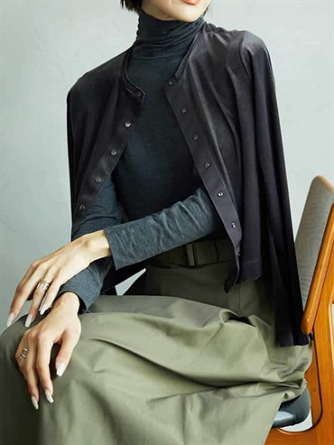 透膚高領上衣(深灰色(93)/38)
