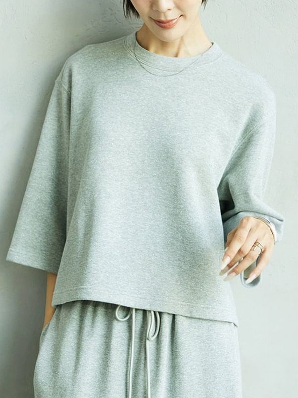 亮絲內磨毛上衣[成套搭配/日本製]