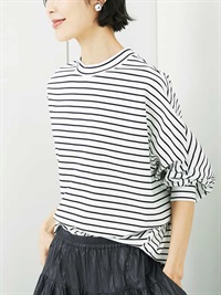 連袖條紋上衣[日本製]