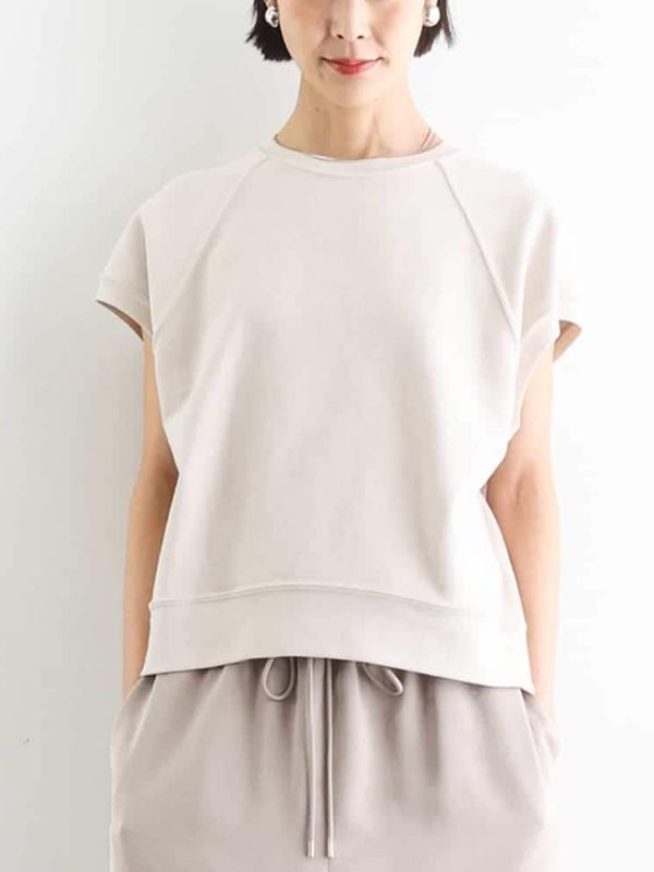 有機棉法式袖上衣(米色(82)/38)