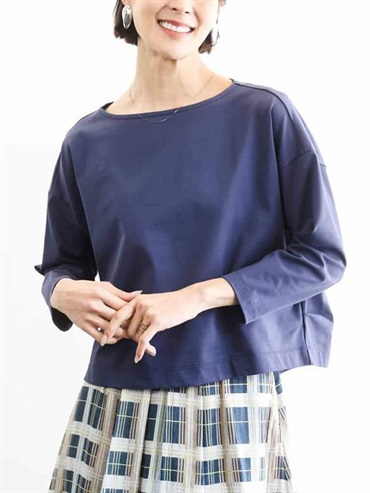 抓褶設計巴斯克T恤[日本製]