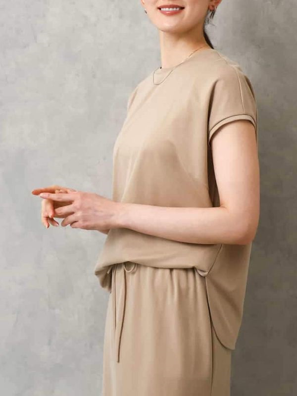 復古緞面T型上衣[成套搭配](駝色(83)/38)