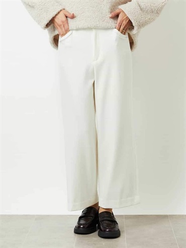 【經典】彈性刷毛寬褲[日本製](米白色(80)/38)
