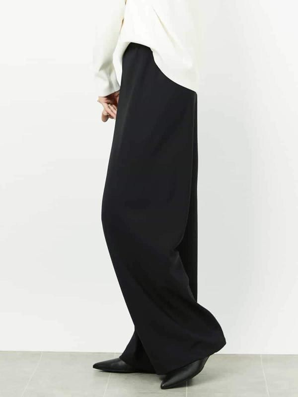 【Cozy Bottom】無接縫寬褲[日本製](黑色(94)/38)